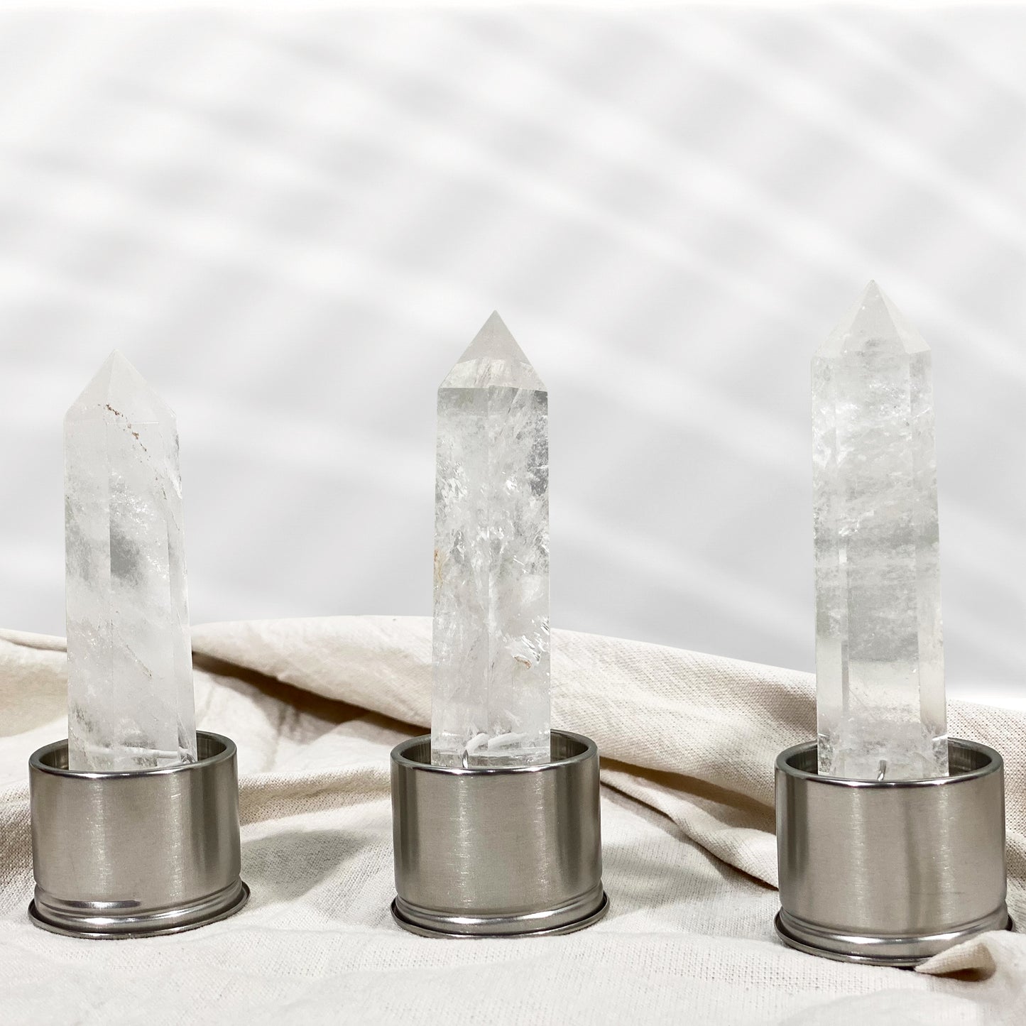 FOCUS Clear Quartz ☽ Crystal Water Bottle  |Stainless Steel | Wholesale