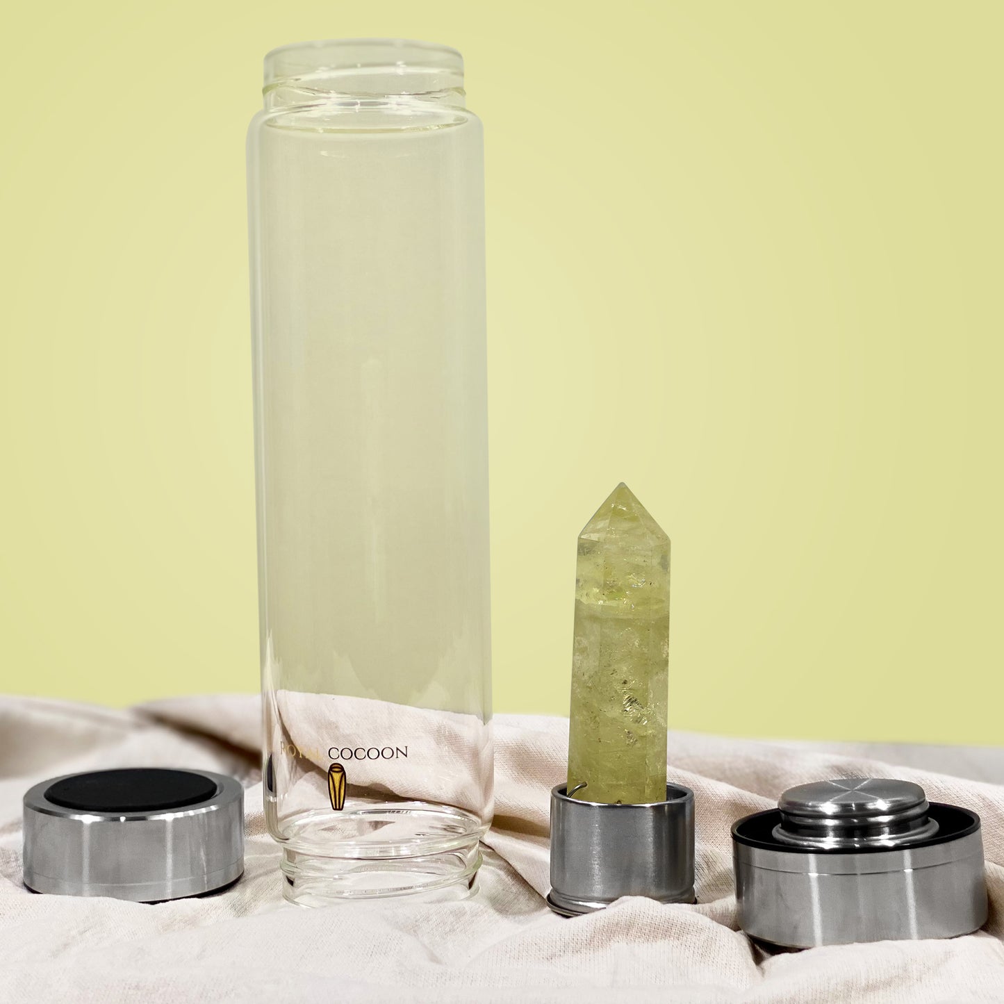 SUNSHINE BLISS Citrine ☽ Crystal Water Bottle 600ml | Stainless Steel