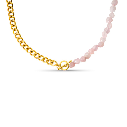 Catalina Cuban Gemstone Choker Necklace | Rose Quartz